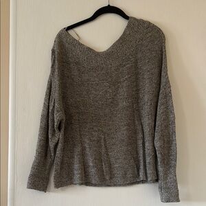 Free People Grey Heather Off-the-Shoulder
